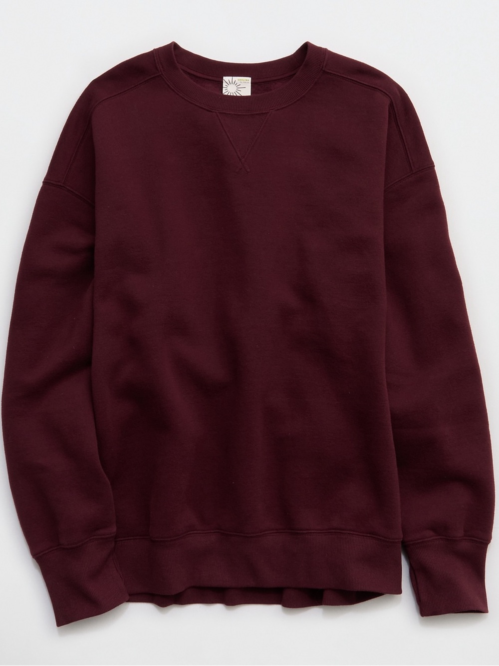 aerie Deep Burgundy Oversized Crew Sweatshirt - Picture 3 of 13